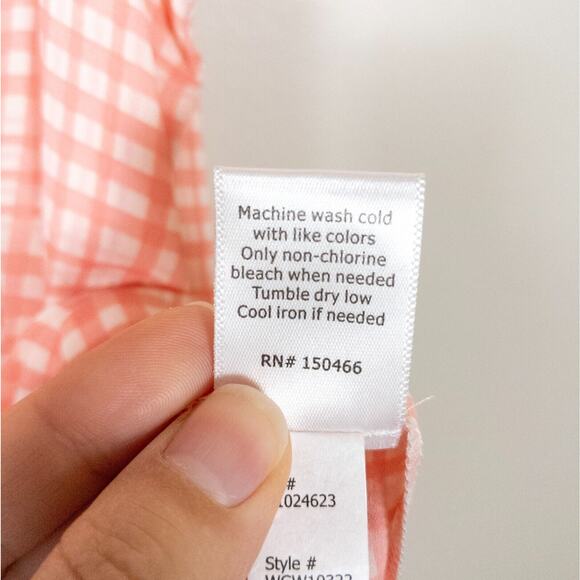 41 HAWTHORN Breyson Sleeveless Blouse Pink White Gingham V-Neck Women's Medium - Picture 5 of 5